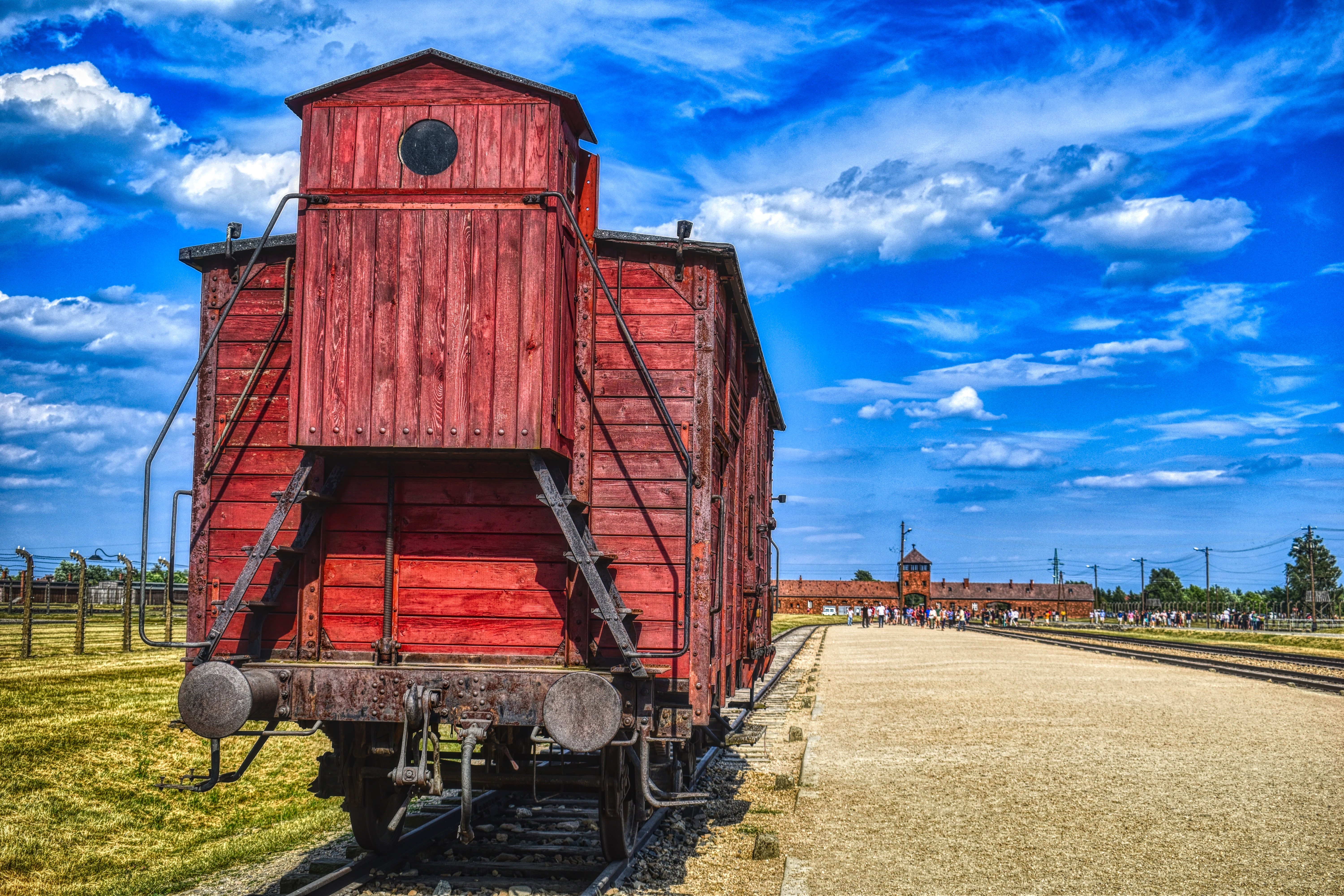 wagon train in Auschwitz