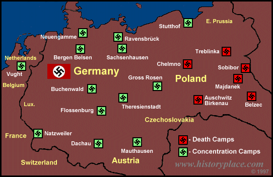 Map of cncentration camps 
